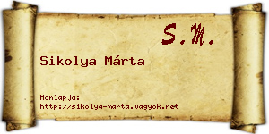 Sikolya Márta névjegykártya